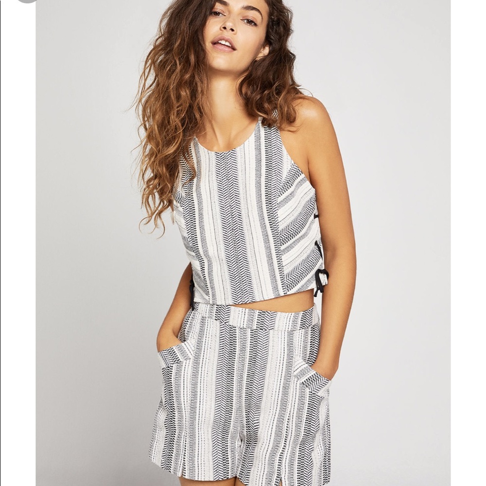 BCBGeneration Side Lace-Up Crop Top